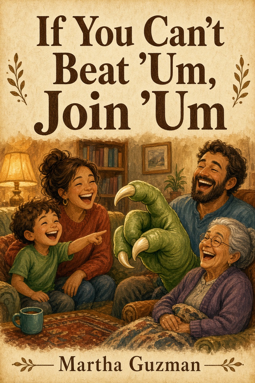 Illustrated book cover for If You Can't Beat 'Um, Join 'Um by Martha Guzman.