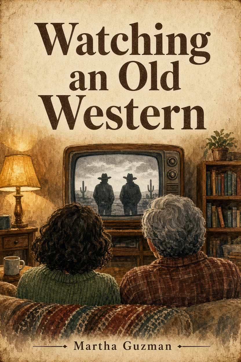 Illustrated book cover for Watching an Old Western Movie by Martha Guzman.