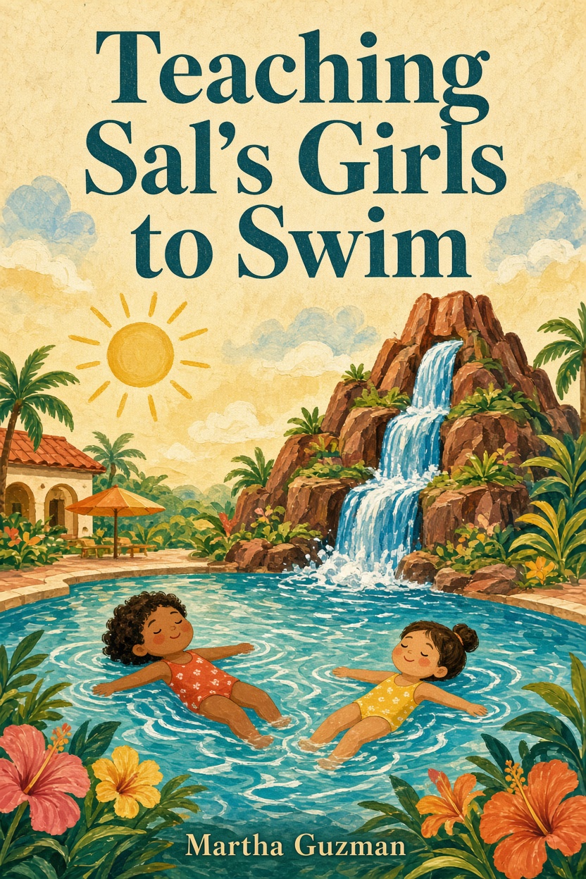 Illustrated book cover for Teaching Sal's Girls to Swim by Martha Guzman.