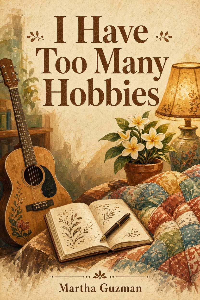 Illustrated book cover for I Have Too Many Hobbies by Martha Guzman.
